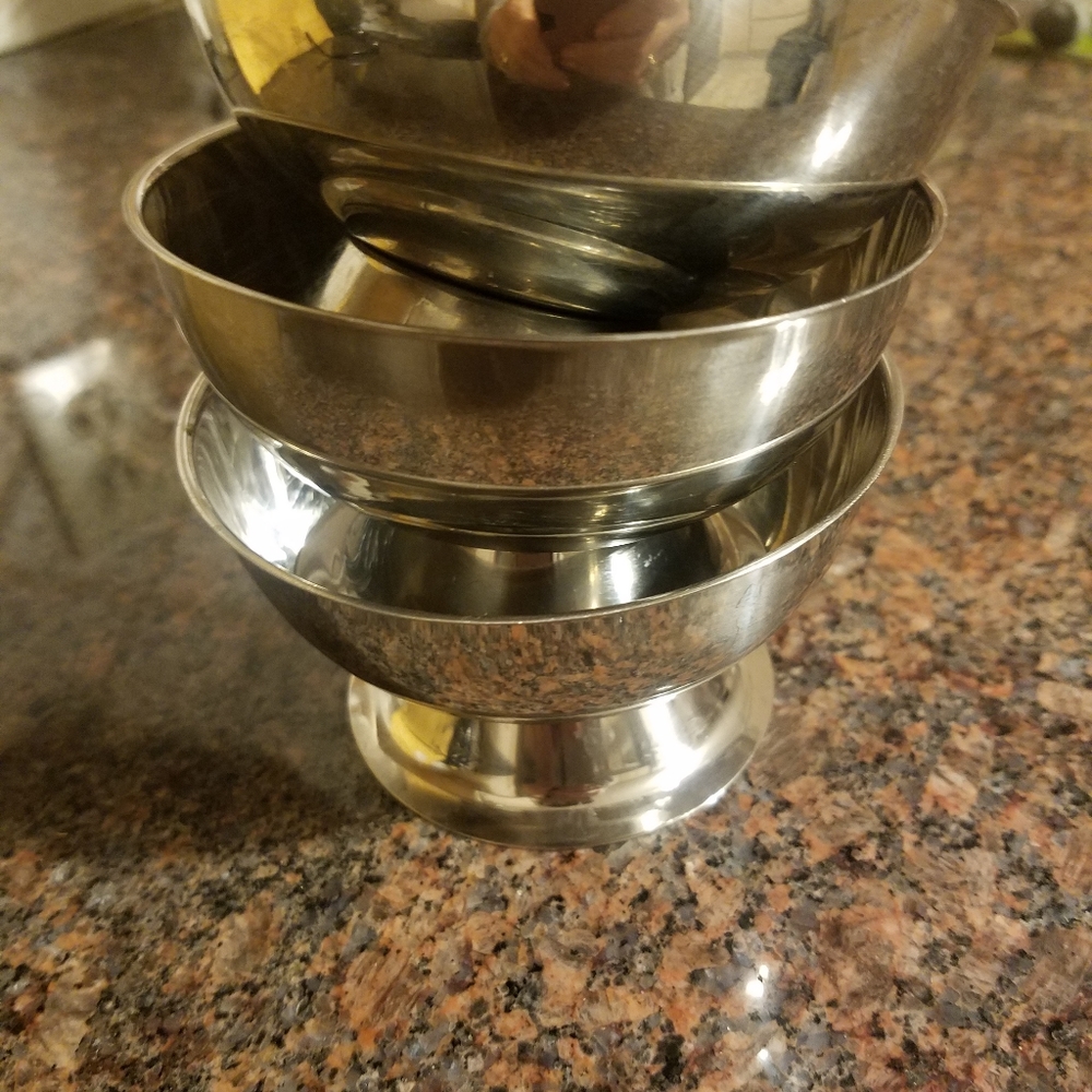 VINTAGE stainless steel dessert cups